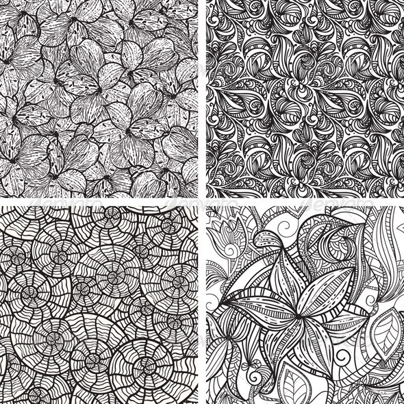 4 Vector Seamless Patterns , Vectors | GraphicRiver