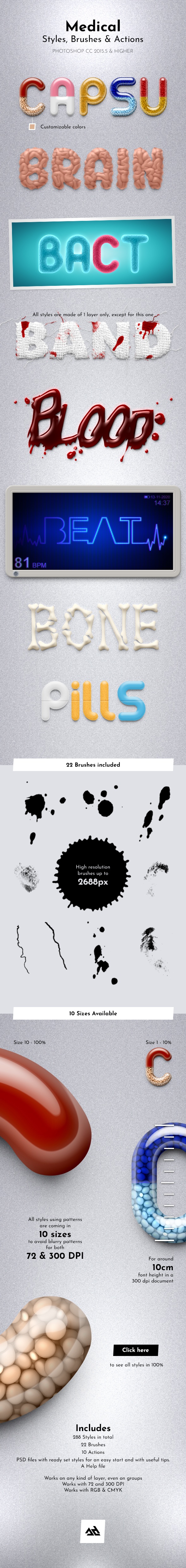 Medical Styles, Brushes and Actions - Text Effects Styles