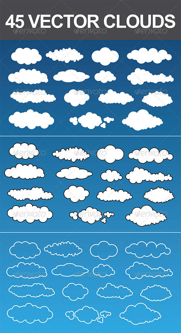 45 Vector Clouds, Vectors | GraphicRiver