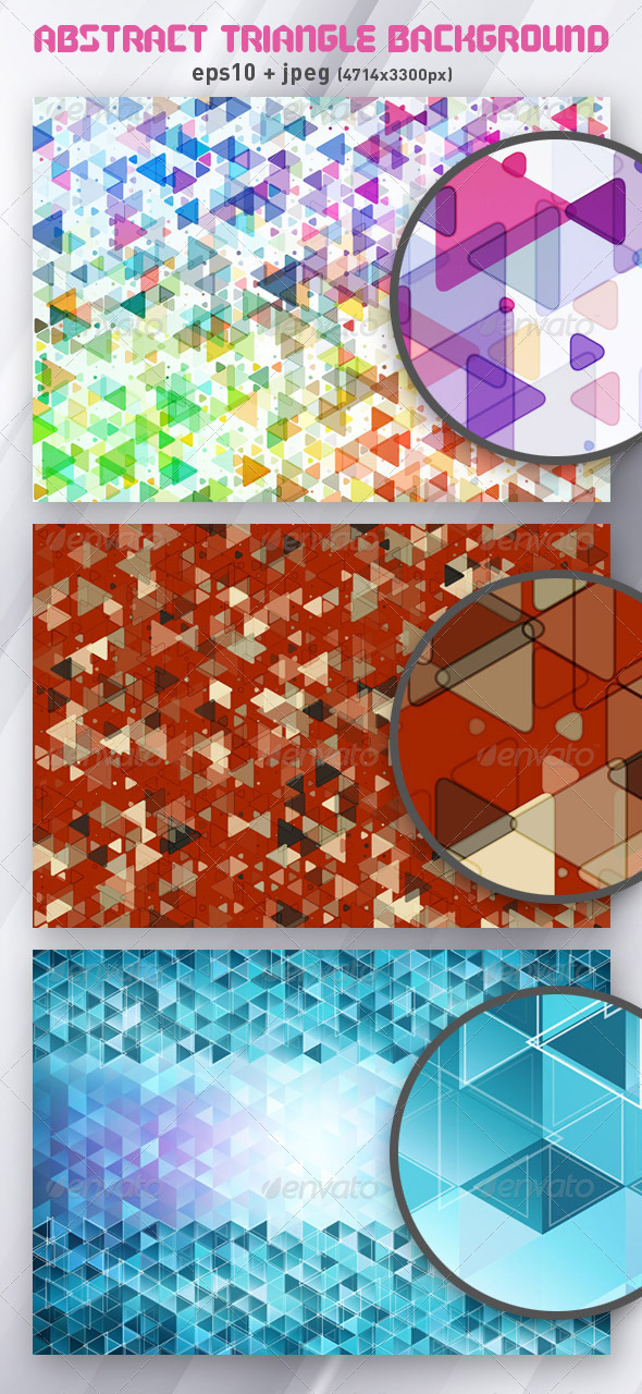 3 Abstract Triangle Backgrounds, Vectors | GraphicRiver