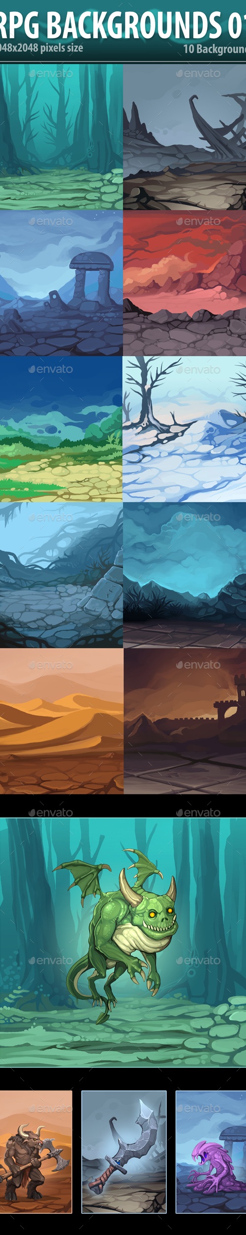 RPG Backgrounds 01, Game Assets | GraphicRiver