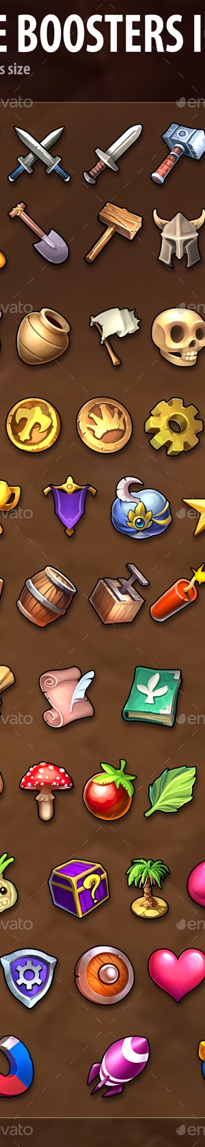 Game Boosters Icons, Game Assets | GraphicRiver