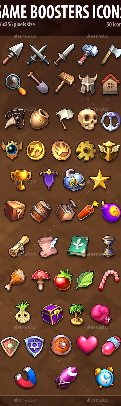 Game Boosters Icons, Game Assets | GraphicRiver
