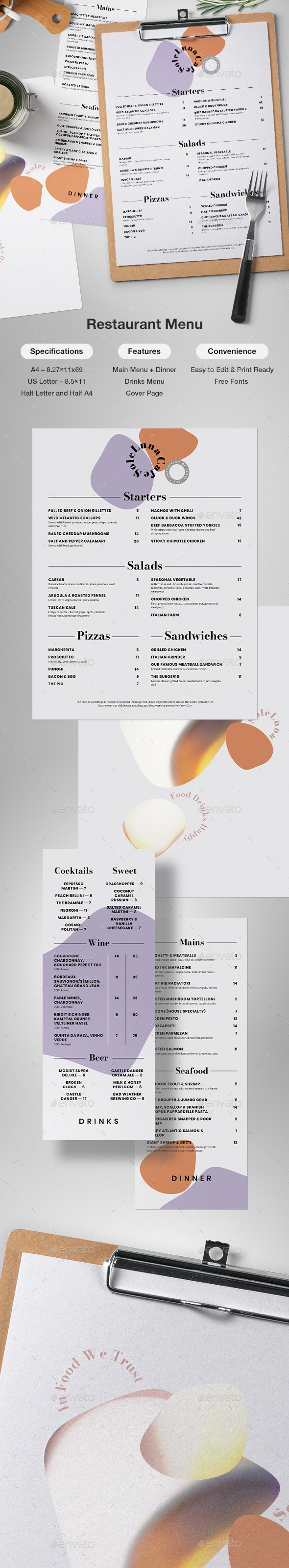 Modern Restaurant Menu, Print Templates | GraphicRiver