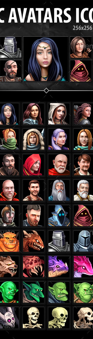 NPC Avatar Icons, Game Assets | GraphicRiver