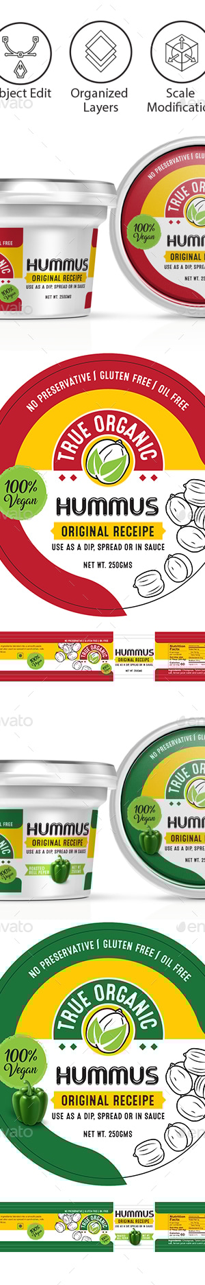 Hummus spread Label Template, Print Templates | GraphicRiver