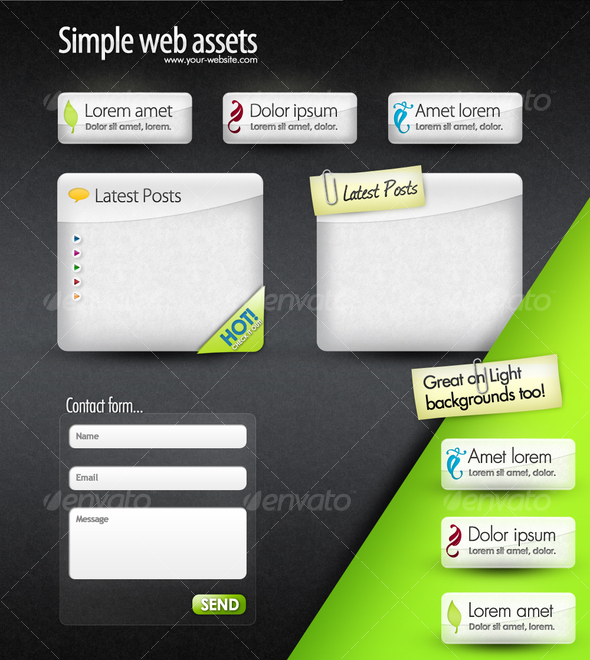 Web Elements - Web Boxes & Web Buttons , Web Elements | GraphicRiver