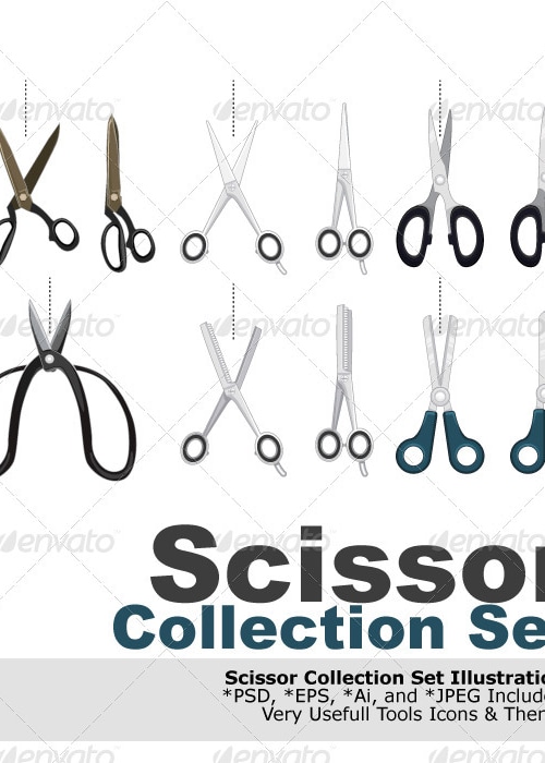Scissor Collection Set, Vectors | GraphicRiver