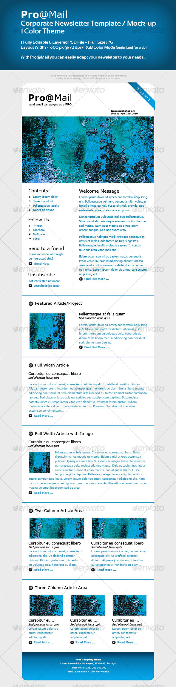 Corporate Newsletter Template / Mock-up, Web Elements | GraphicRiver