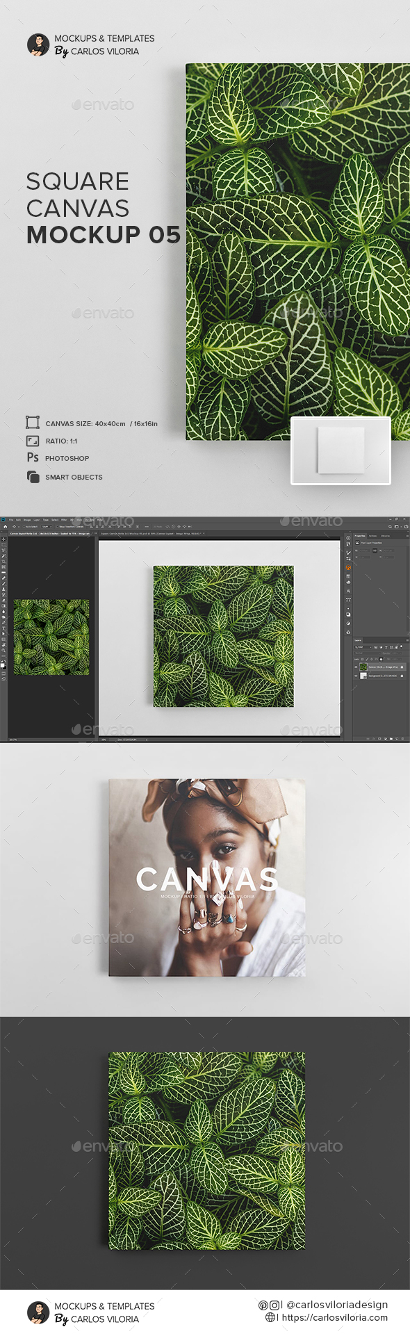 Square Canvas Ratio 1x1 Mockup 05, Graphics GraphicRiver