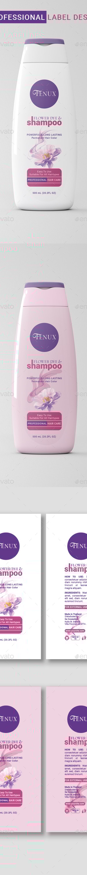 Shampoo Label Design, Print Templates | GraphicRiver