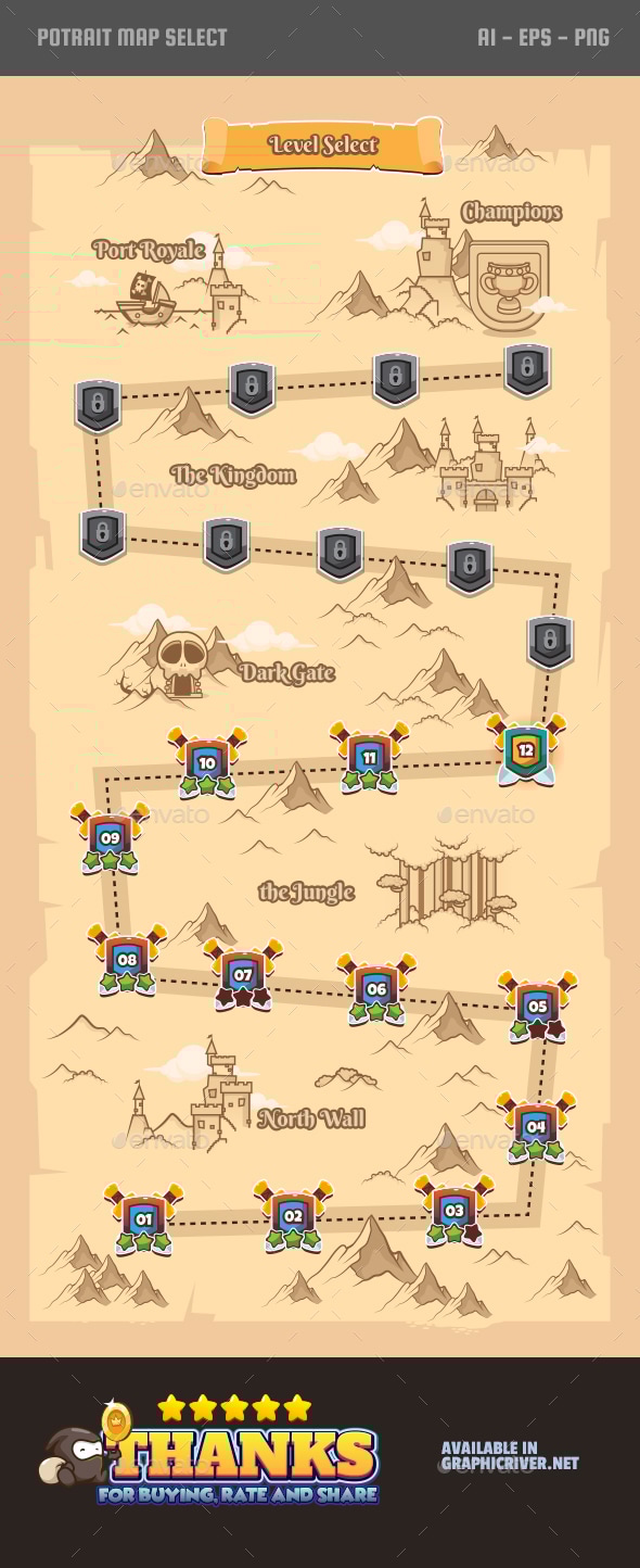 Level Select V2, Game Assets | GraphicRiver