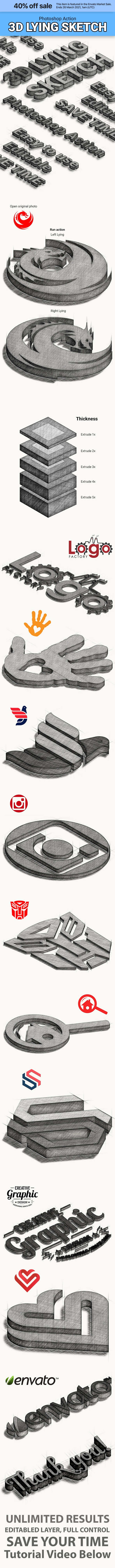 3D Lying Sketch - Utilities Actions