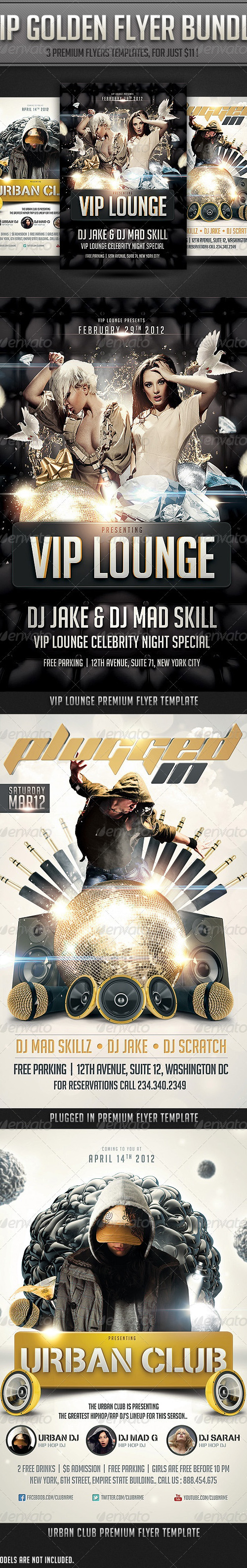 VIP Golden flyer Bundle, Print Templates | GraphicRiver