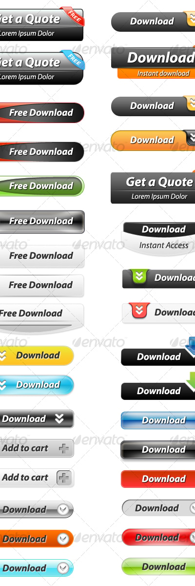 33 Layered Web Buttons, Web Elements | GraphicRiver