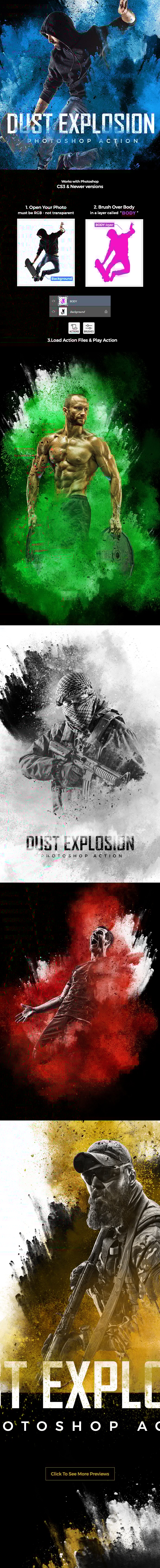 Dust Explosion Photoshop Action - Photo Effects Actions
