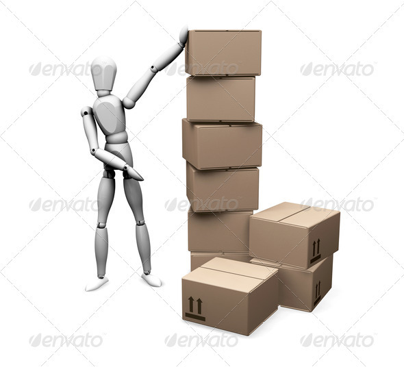 Man with boxes, Graphics | GraphicRiver