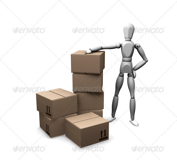 Man with boxes, Graphics | GraphicRiver