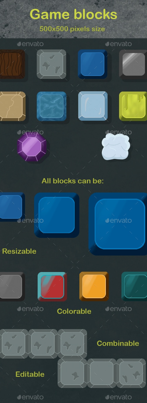 Game Blocks, Game Assets | GraphicRiver
