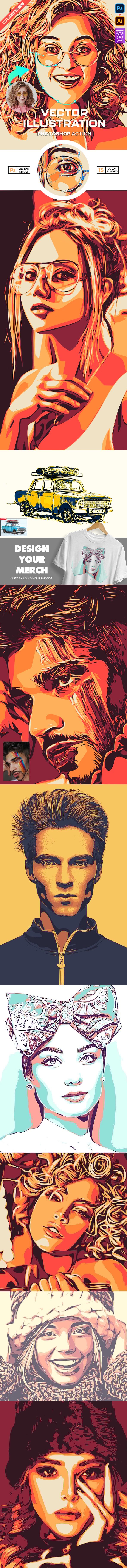 Vector Illustration Photoshop Action - Photo Effects Actions