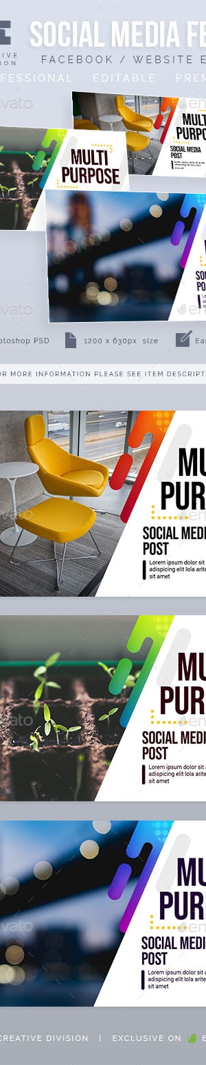 Multipurpose Social Media Post, Web Elements | GraphicRiver