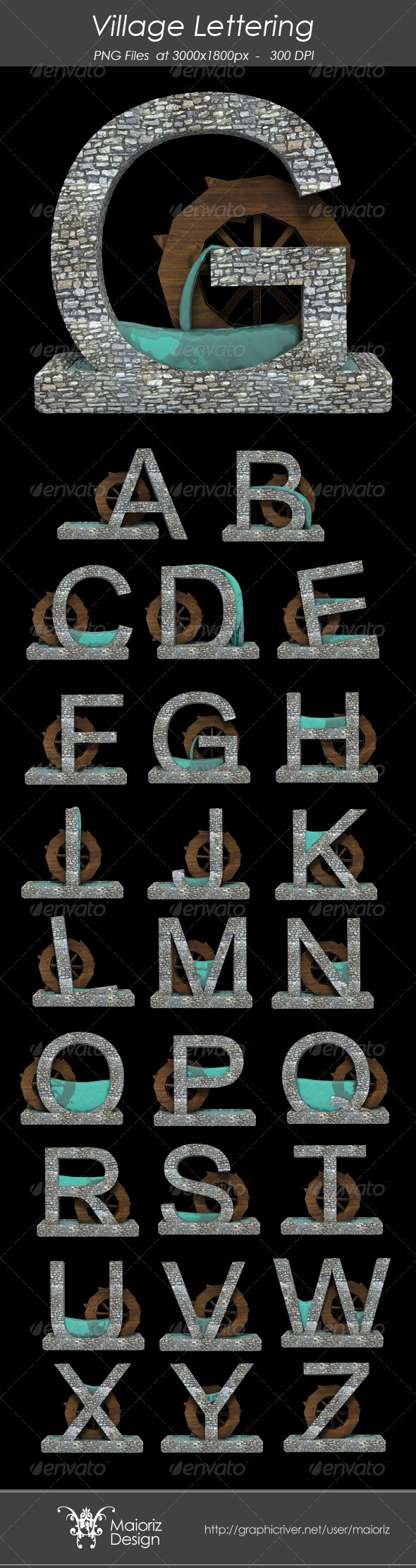Village Lettering, Graphics | GraphicRiver