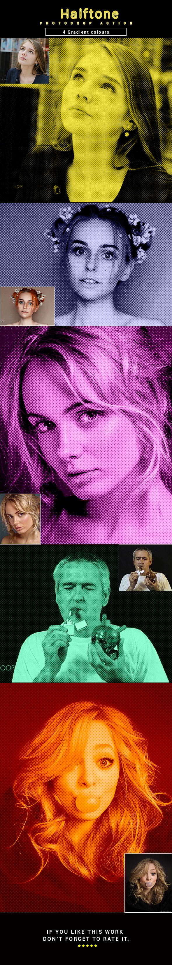 Halftone - Photoshop Action - Photo Effects Actions