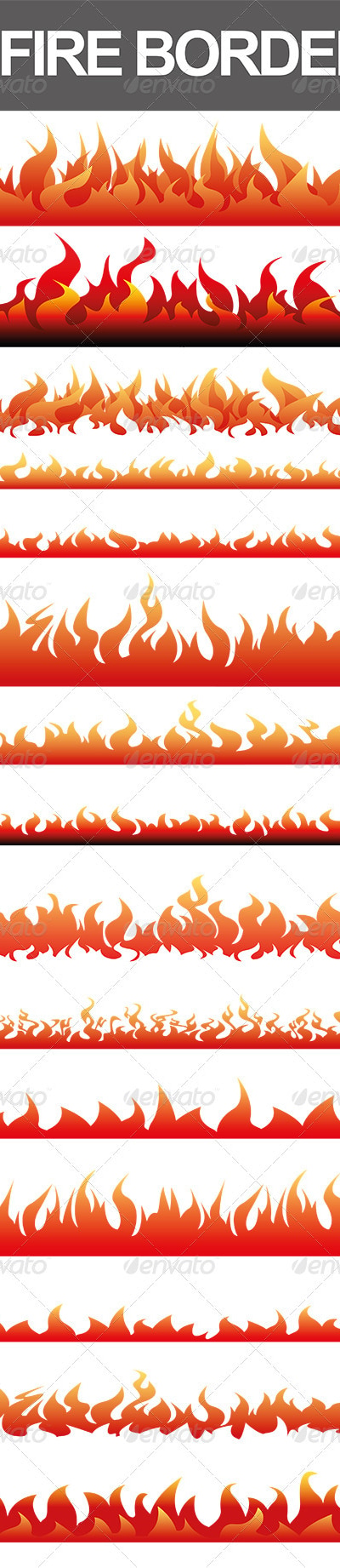 15 Fire Borders, Vectors | GraphicRiver