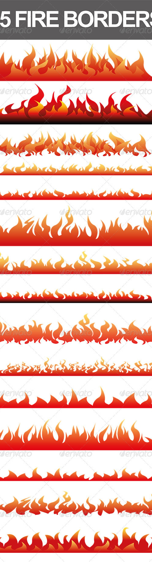 15 Fire Borders, Vectors | GraphicRiver