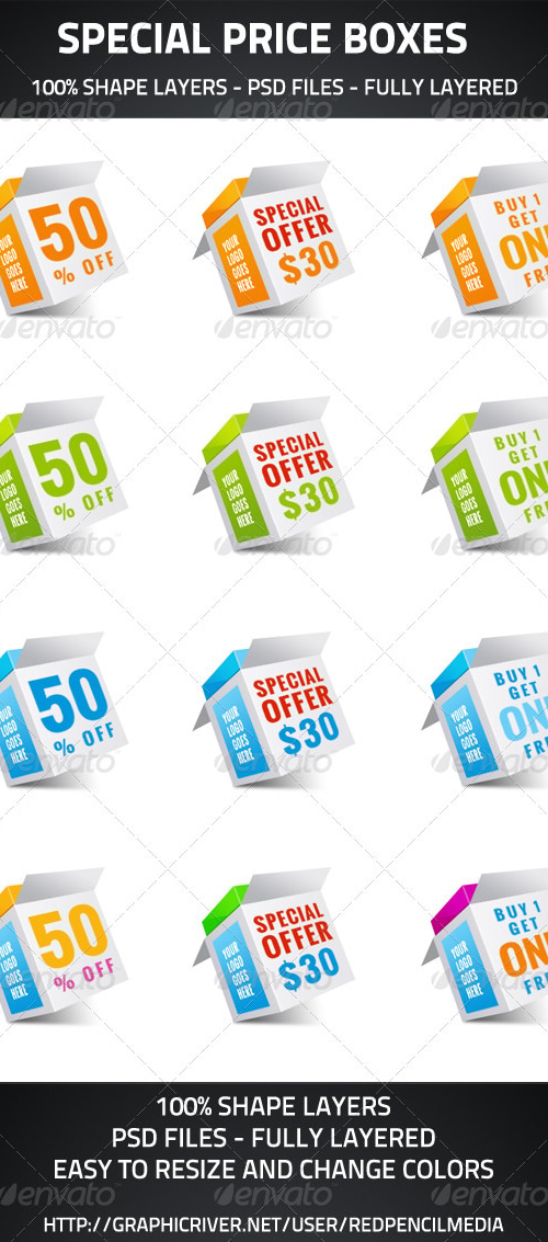 Special Price Boxes, Web Elements | GraphicRiver