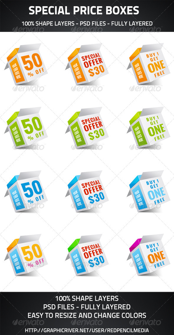 Special Price Boxes, Web Elements | GraphicRiver
