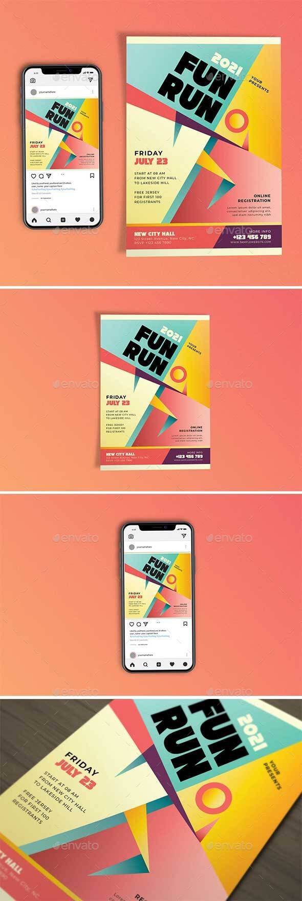 Fun Run Template Set, Print Templates | GraphicRiver