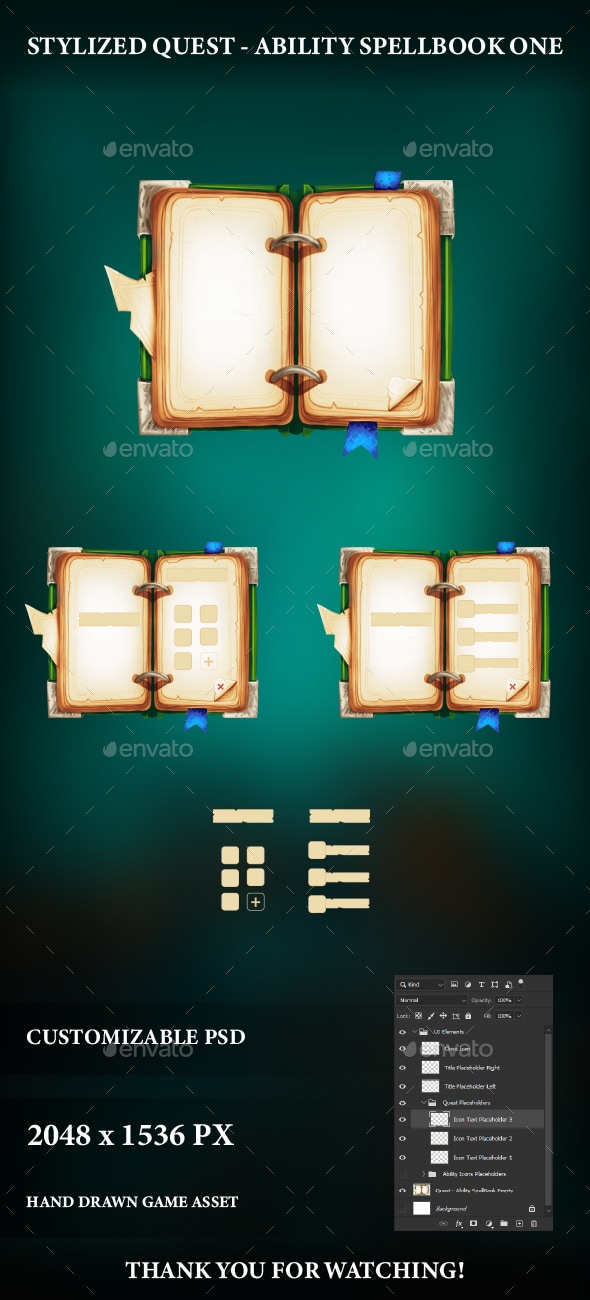 Stylized Spellbook One, Game Assets | GraphicRiver
