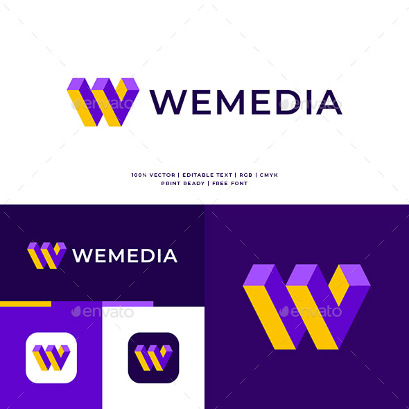 Geometric W Letter Logo, Logo Templates | GraphicRiver
