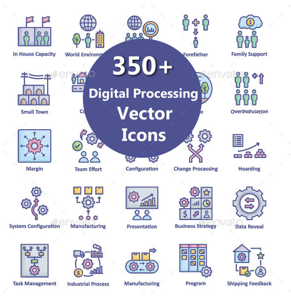 Digital processing Vector icon, Icons | GraphicRiver
