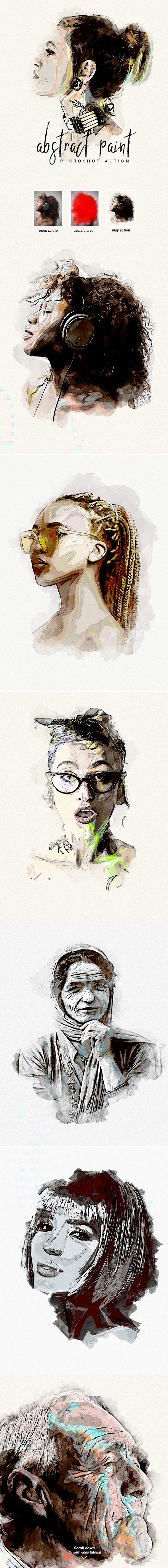 Abstract Paint - Photoshop Action - Photo Effects Actions