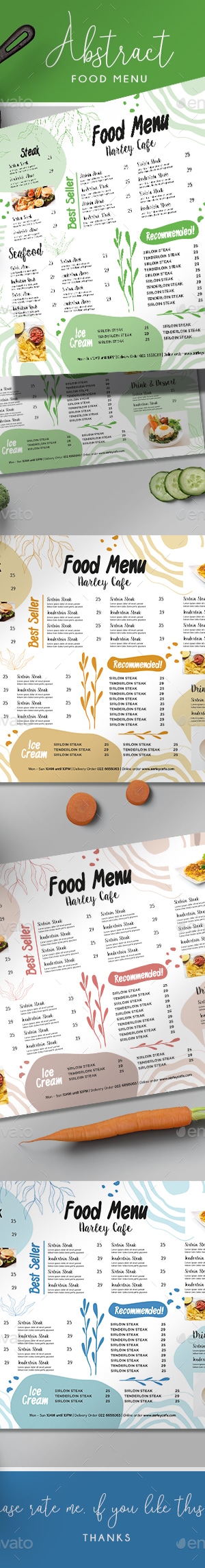 Abstract Food Menu, Print Templates | GraphicRiver