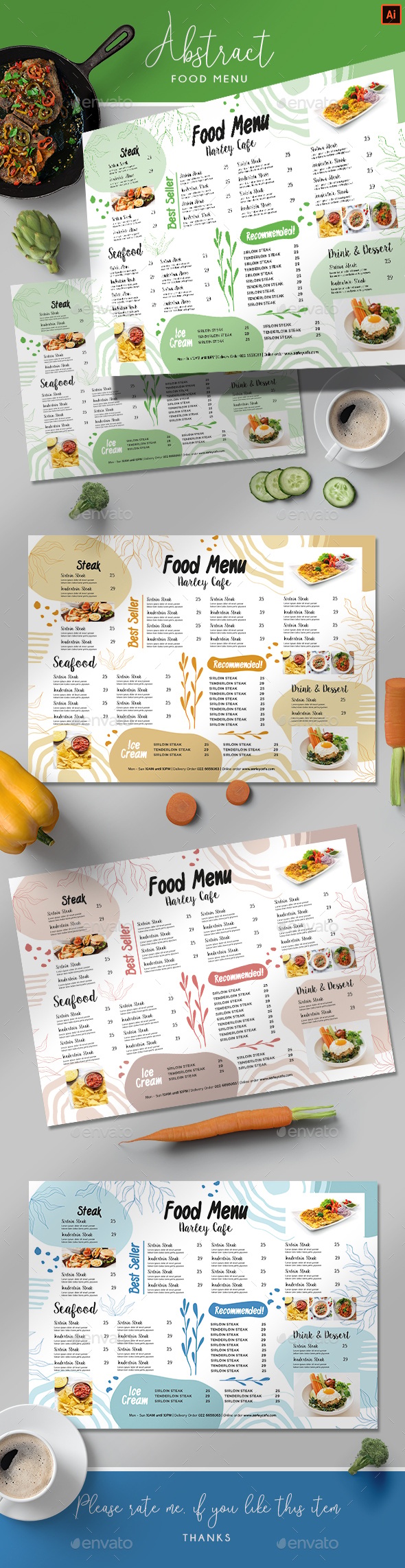 Abstract Food Menu, Print Templates | GraphicRiver