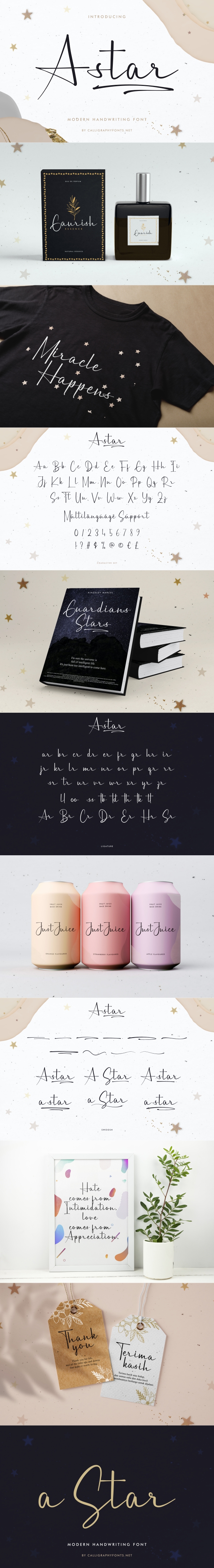 A Star Handwriting Font, Fonts | GraphicRiver