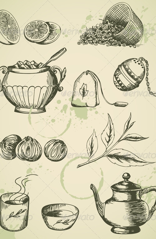 Vintage Tea, Vectors | GraphicRiver