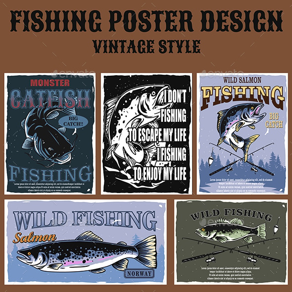 Fishing Poster Design For Print, Vectors | GraphicRiver