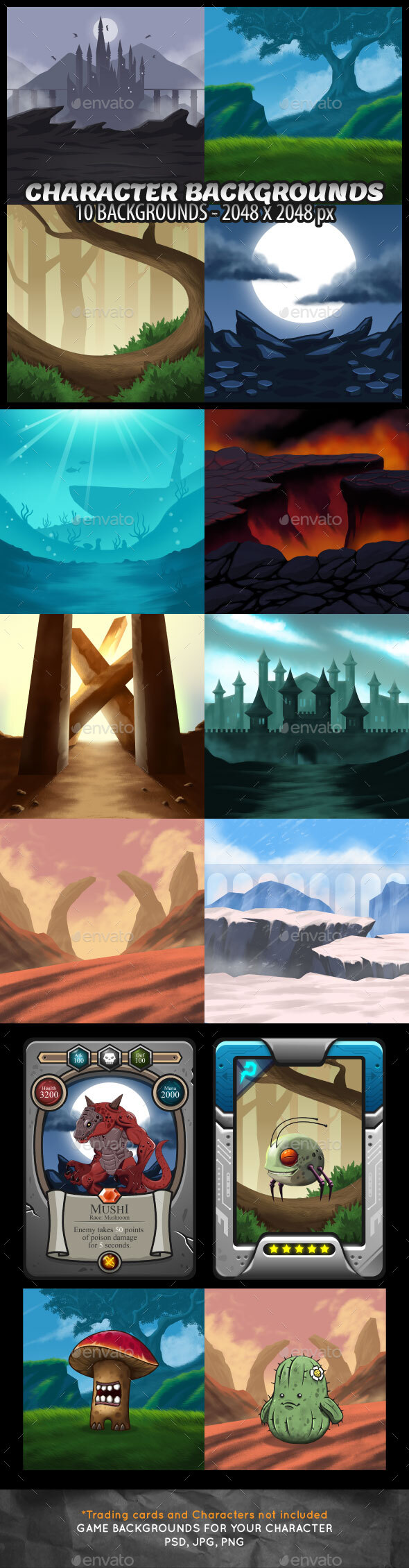 RPG Backgrounds for Game Character, Game Assets | GraphicRiver