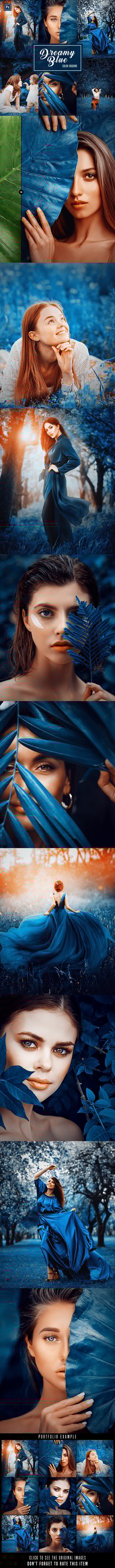 Dreamy Blue (Color Grading) - Photoshop Action - Photo Effects Actions