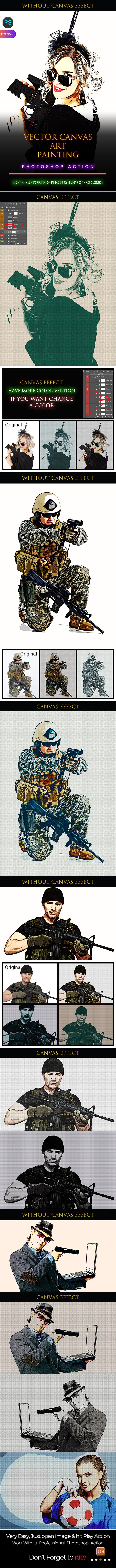 Vector Canvas Art Painting Photoshop Action - Photo Effects Actions