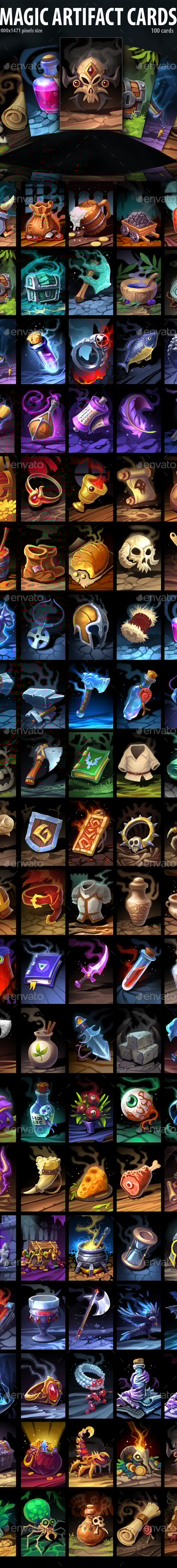 Magic Artifacts Cards, Game Assets | GraphicRiver