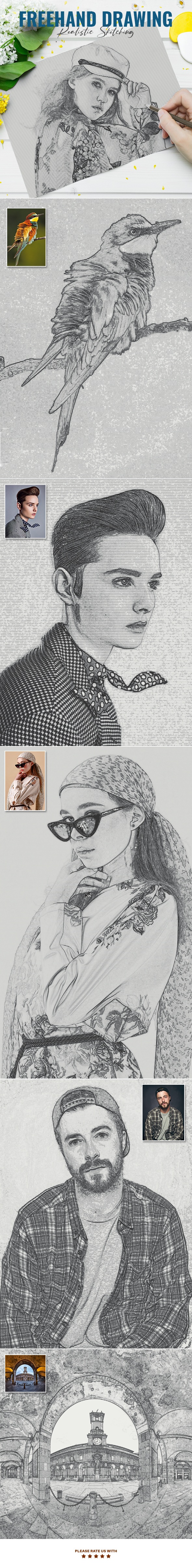 Freehand Drawing Sketch - Photo Effects Actions