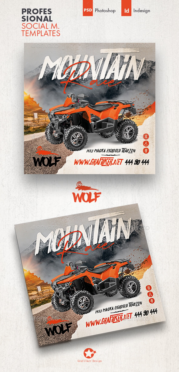 Atv Racing Social Media Templates, Web Elements GraphicRiver