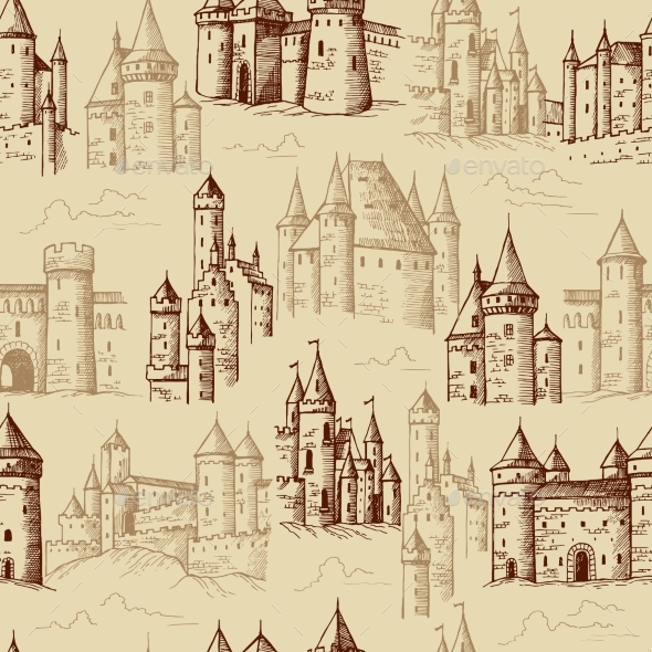 Castles Pattern, Vectors | GraphicRiver
