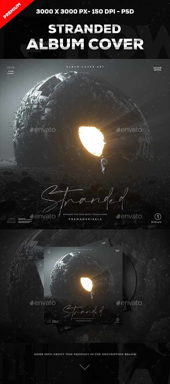 Stranded Album Cover Art, Web Elements | GraphicRiver