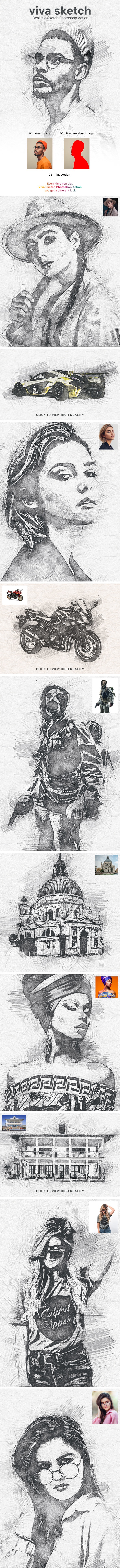 Viva Sketch Photoshop Action - Photo Effects Actions